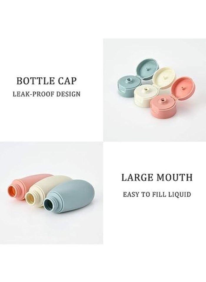 Travel Bottle Set 3pcs, 60ml Travel Bottles and Container, Small Empty Plastic Squeeze Bottles for Travel Essentials, Shampoo, Conditioner