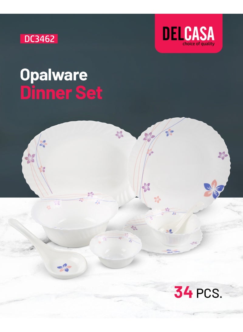 ديلكاسا طقم عشاء ديلكاسا دازل أوبال وير، 34 قطعة - DC3462 - Image 1