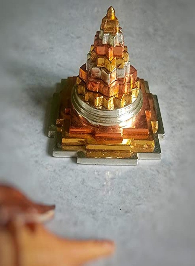 ATRANGEE Bystreet Artisans Panchdhatu Shri/Shree Yantra/Metal Pyramid for Positive Energy/ 3D Folding Meru dipawali Gift Pack | Size 3X3 Inches - Image 3