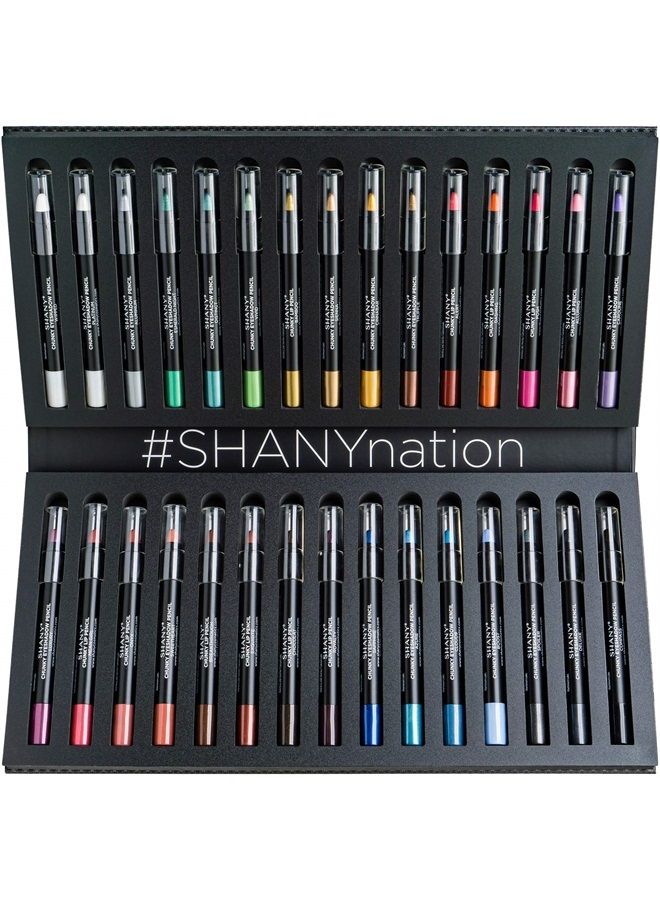 Shany Multi-Use Chunky Pencils for Eye Shadow, Eyeliner, Lip Liner, Lipstick - W/Vitamin E & Aloe Vera - Set of 30 Colors - Image 1