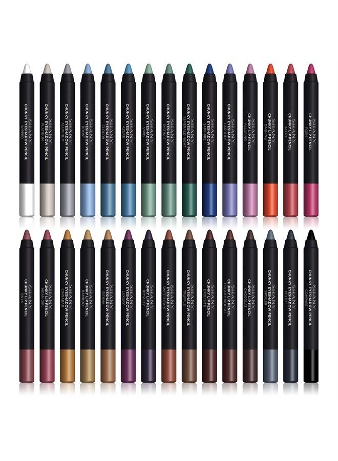 Shany Multi-Use Chunky Pencils for Eye Shadow, Eyeliner, Lip Liner, Lipstick - W/Vitamin E & Aloe Vera - Set of 30 Colors - Image 3