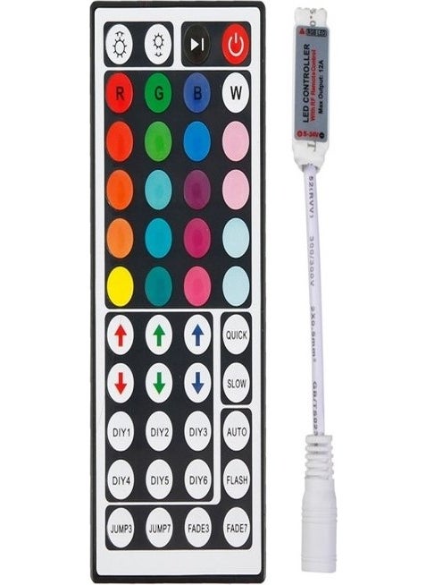 Tawitec - RGB LED Control Remote Animated Rf (Radio Frequency) 12 Volt 44 Key RGB Strip LED Controller - Image 1