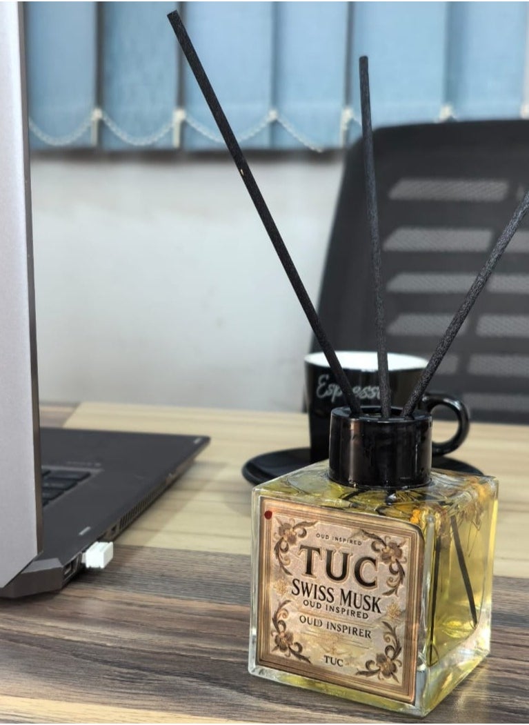 Tuc TUC Swiss Musk Reed Diffuser – 100ml – Long-Lasting Aroma  - Image 1