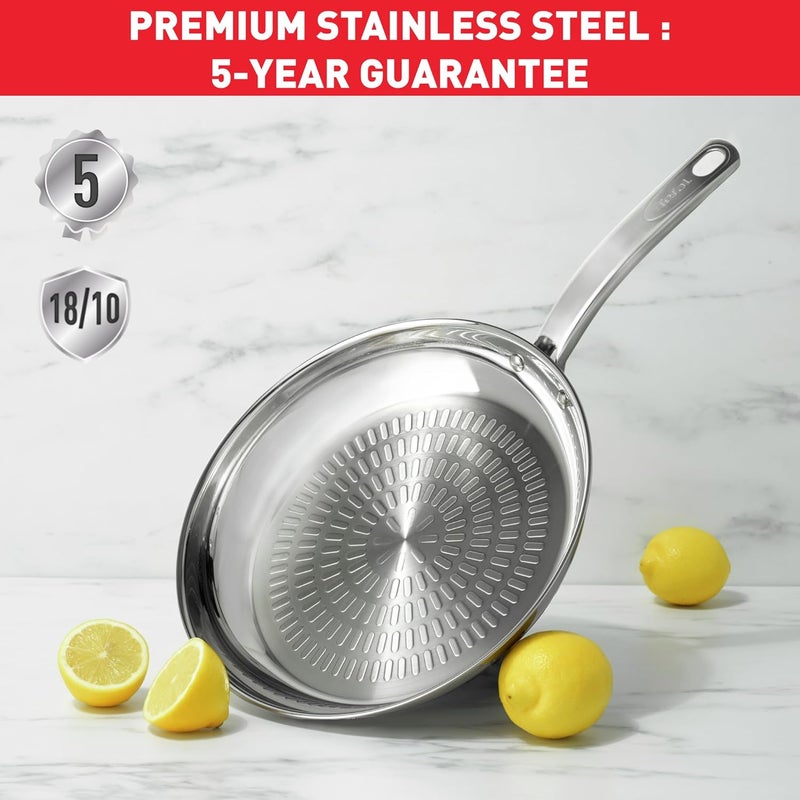 تيفال مقلاة TEFAL Intuition بقطر 28 سم | من الفولاذ المقاوم للصدأ عالي الجودة (18/10) | توفر نتائج مثالية في القلي السريع | سهولة في إزالة المكونات من المقلاة | مقبض متين | تعمل بتقنية التسخين بالمجال المغناطيسي (Induction) | ضمان لمدة سنتين | رقم المنتج: B8590635 - Image 4
