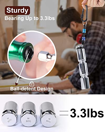 Katerk 12pc Portable Bit holder Key chain, 1/4 inch Hex Shank Screwdriver Bit Clip for Impact Driver Drill Bit Extension Nut Driver W/Black Carabiner, Quick Release Lightweight Drill Screw Adapter - Image 4