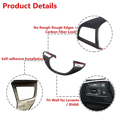 YOCTM ABS Black Carbon Fiber Look Cover Trim Decorative Strip for Maserati Levante 2016 2017 2018 2019 2020 2021 Ghibli 2014 2015 2016 2017 2018 2019 2020 2021 Interior Sets - Image 3