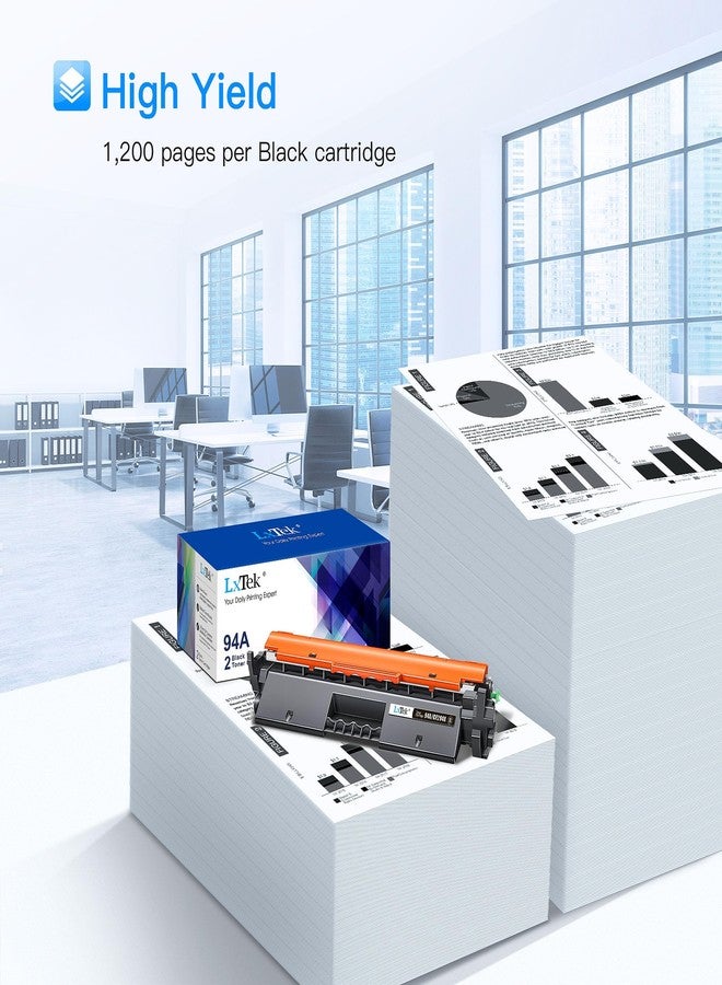 خرطوشة حبر بديلة متوافقة من LxTek لطابعات HP 94A CF294A، متوافقة مع طابعات LaserJet Pro M118dw، M118، M148dw، M148fdw، سلسلة M148، M149 (أسود، عبوة من قطعتين) - Image 3