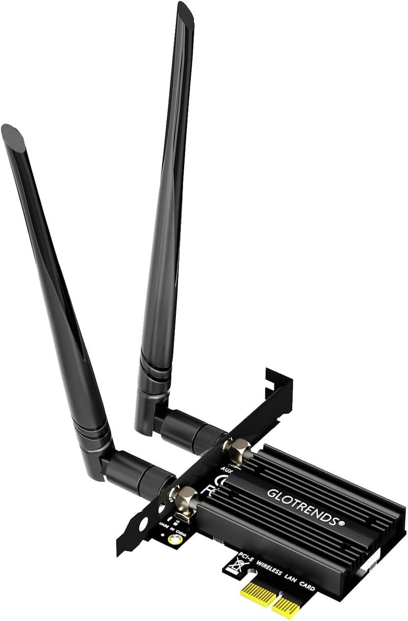 جلوتريندز بطاقة GLOTRENDS BE6500 WiFi 7 PCIe لسطح المكتب لأجهزة الكمبيوتر المكتبية AMD/Intel مع وحدة تحكم MT7925B، بلوتوث 5.4، متوافقة مع Windows 11/Linux/macOS - Image 1