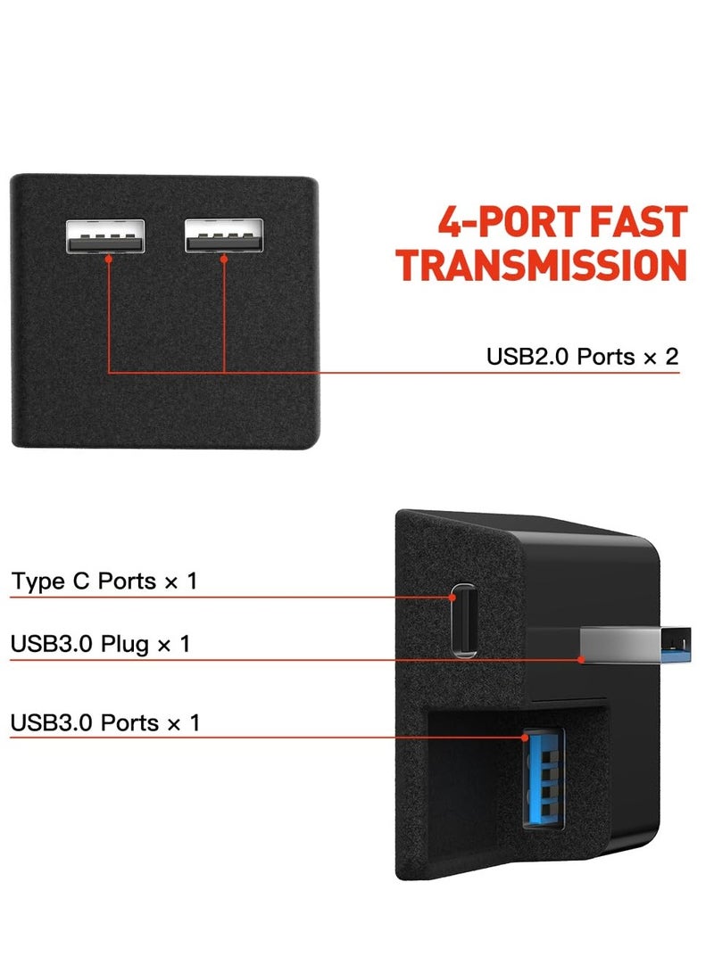 Excefore Glovebox USB Hub, 4-in-1 USB Hub for Tesla Model 3 2024 (ABS Flocking Edition), Multi Ports Smart Docking Station, for Fast Charging Data Transmission, Only Fit for Tesla Model 3 Accessories 2024  - Image 2