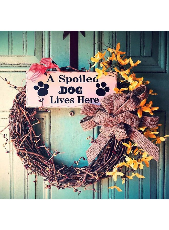 Attraction Design Wood Dog Sign Decor Dog Lover Sign, Hanging Pet Sign for Home Decor, Decorative Plaque Funny Dog Sign with Saying A Spoiled Dog Lives Here, Dog Wall Art Puppy Sign Dog Lover Gift 4X10in (Dog Sign) - Image 2