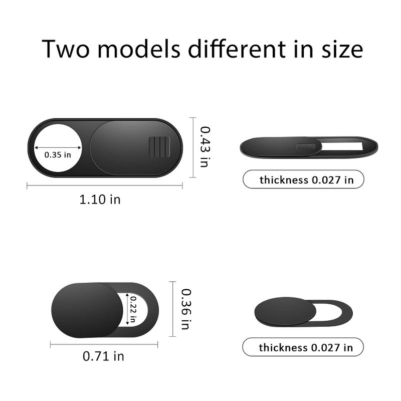 ZUCUCUC Laptop Camera Cover Slide, Phone Camera Cover Slide, 6 Pack Ultra Thin Webcam Cover Slide for Laptop, Desktop, PC, Tablet, Smartphone, Protect Your Privacy and Security(Black) - Image 2