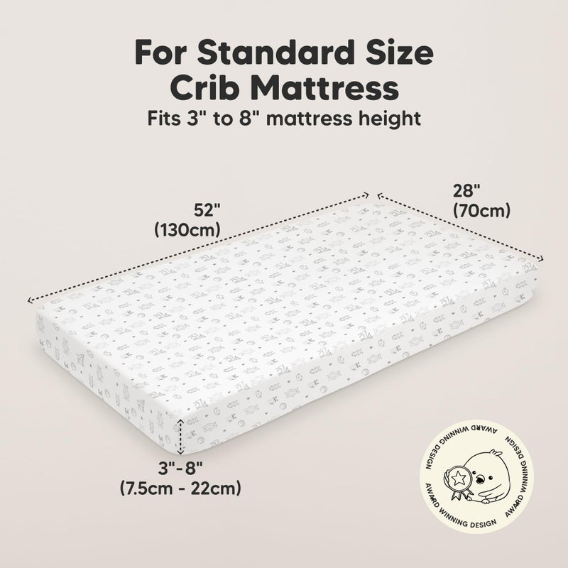KeaBabies 2-Pack Organic Crib Sheets for Boys, Girls - 52x28 Fitted Crib Mattress Sheet Neutral, Breathable Jersey Cotton Cover for Baby Bed, Toddler Mattress, Soft & Cute Prints (Woodland) - Image 2