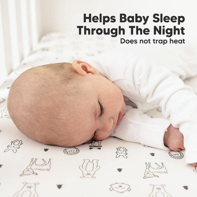 KeaBabies 2-Pack Organic Crib Sheets for Boys, Girls - 52x28 Fitted Crib Mattress Sheet Neutral, Breathable Jersey Cotton Cover for Baby Bed, Toddler Mattress, Soft & Cute Prints (Woodland) - Image 5