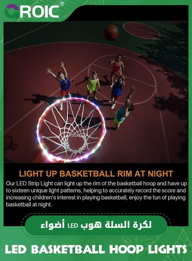 GROIC LED Basketball Hoop Lights, Remote Control Rim Light, 16 Color Change by Yourself, Waterproof, Super Bright to Play at Night Outdoors, Good Gift for Kids  - Image 3