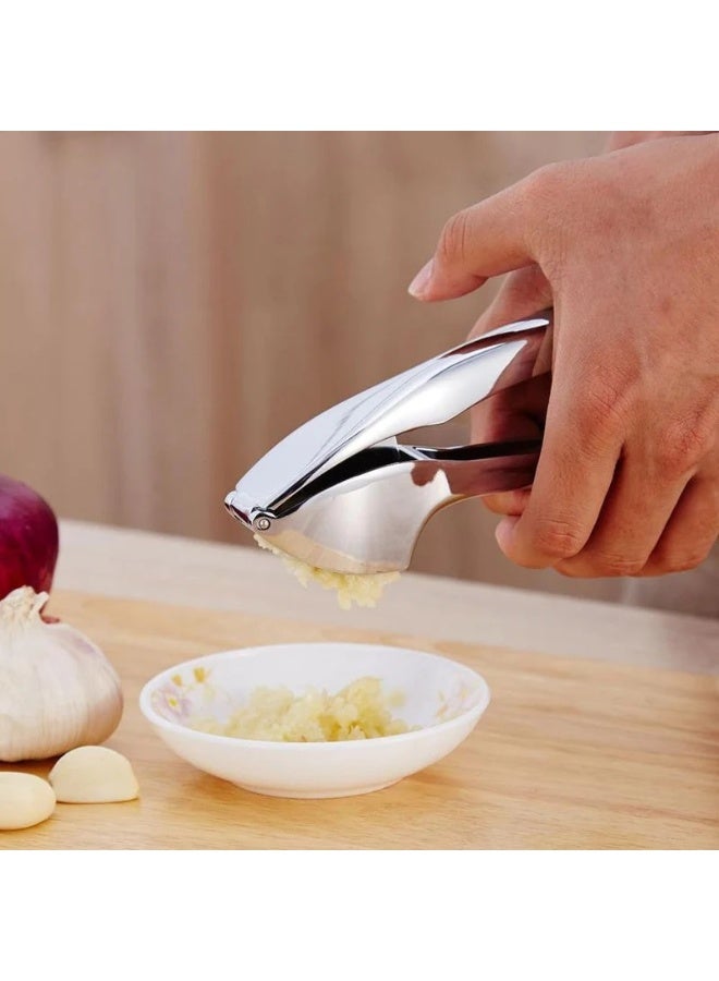 أتش أف هراسة ثوم ستانلس ستيل يدوية للمطبخ - Image 4