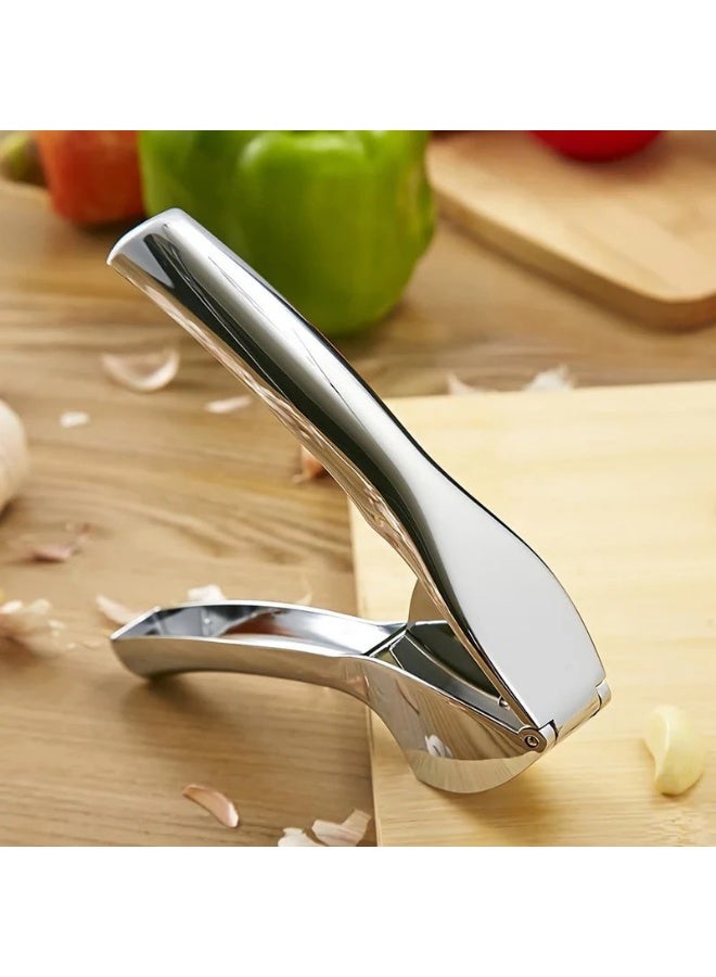 أتش أف هراسة ثوم ستانلس ستيل يدوية للمطبخ - Image 5