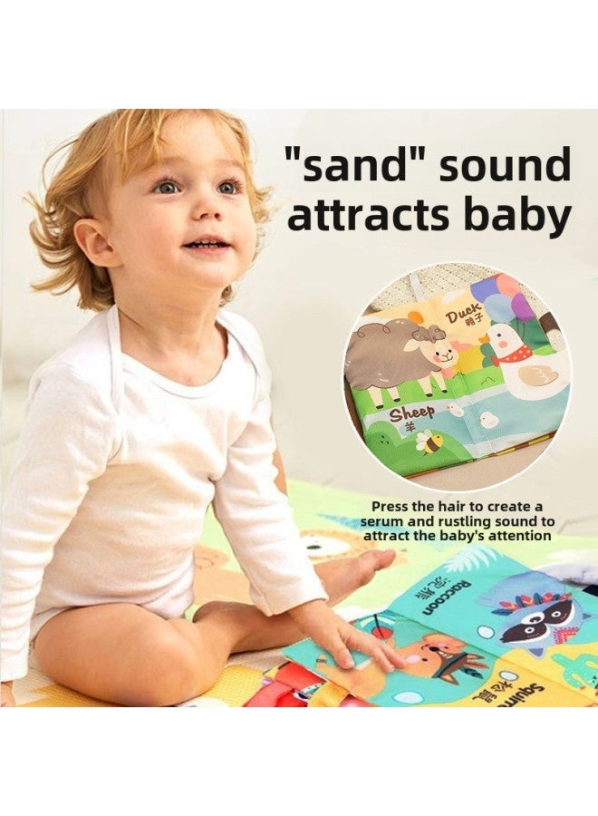 Tail Cloth Book Early Education Baby Can Bite Can Wash Tear 6 Months Baby Newborn Cognitive Educational Toy Book-Color:【6 Months Old+】jungle + Farm-Specifications:[built-in Sound Paper + Bibi Device] Can Be Chewed/washed/tearable  - Image 4