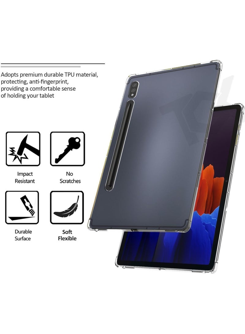Case Compatible with Samsung Galaxy Tab S8 2022 / Galaxy Tab S7 2020 11 Inch, Ultra-Thin Clear Transparent TPU Protective Cover with Air-Corner Shockproof Design, Slim Lightweight HD Back Shell (Clear) - Image 4