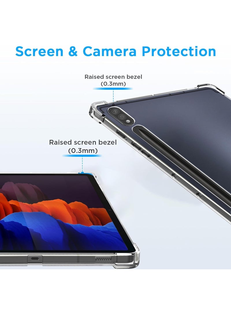 Case Compatible with Samsung Galaxy Tab S8 2022 / Galaxy Tab S7 2020 11 Inch, Ultra-Thin Clear Transparent TPU Protective Cover with Air-Corner Shockproof Design, Slim Lightweight HD Back Shell (Clear) - Image 3