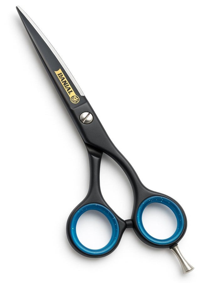 DANIAL Hair Cutting Scissor 6.5 Inch Professional Barber Scissors for Men & Women | Korean Razor Edge Sharp Shears with Anti-Slip Blue Grip Rings & Adjustable Screw - Image 1