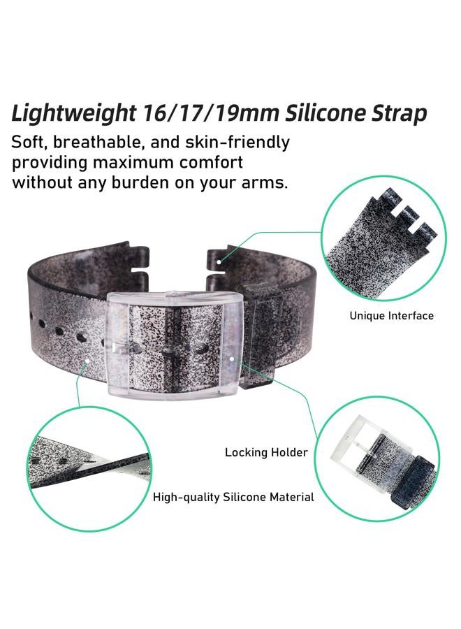 GreenOlive Silicone Rubber Watch Strap/Watch Band Replacement for Swatch (17mm 19mm 20mm), 17mm, Silicone, no gemstone - Image 4