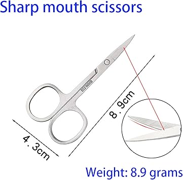 Generic 2 pcs Nail Cuticle Scissors Set Stainless Steel Curved Blade Scissors for Precise Manicure Pedicure Easy Grip Perfect for Eyebrow Toenail Skin Men Women Home or Professional Use  - Image 2