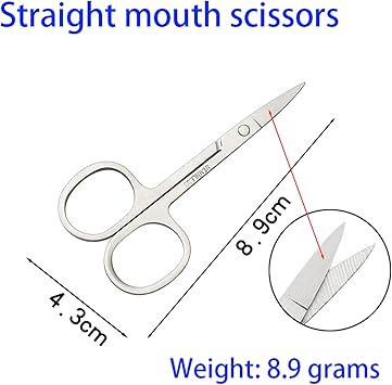 Generic 2 pcs Nail Cuticle Scissors Set Stainless Steel Curved Blade Scissors for Precise Manicure Pedicure Easy Grip Perfect for Eyebrow Toenail Skin Men Women Home or Professional Use  - Image 4