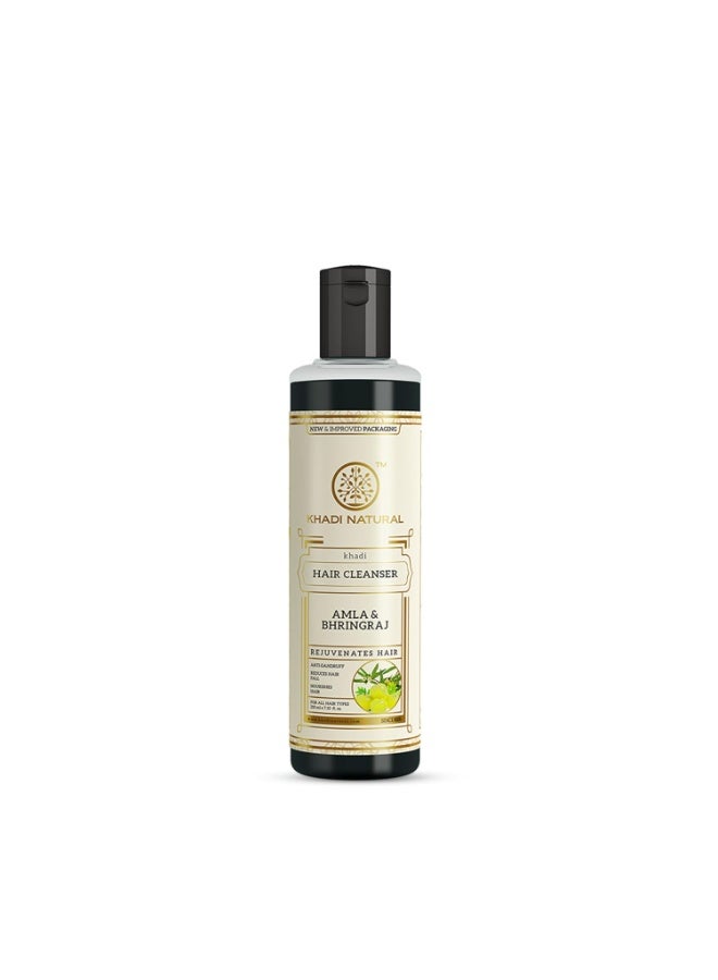 Khadi Natural Herbal Khadi Natural Amla & Bhringraj Hair Cleanser (Shampoo) | Made with Natural Ingredients | Anti Dandruff, Nourishing Formula | Suitable for All Hair Types | 210ml - Image 1