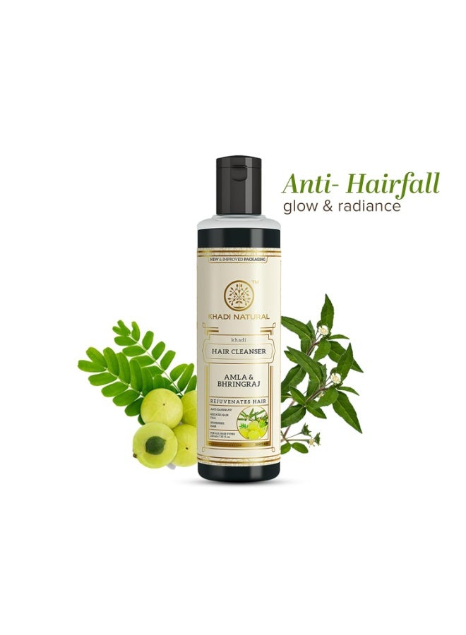 Khadi Natural Herbal Khadi Natural Amla & Bhringraj Hair Cleanser (Shampoo) | Made with Natural Ingredients | Anti Dandruff, Nourishing Formula | Suitable for All Hair Types | 210ml - Image 5