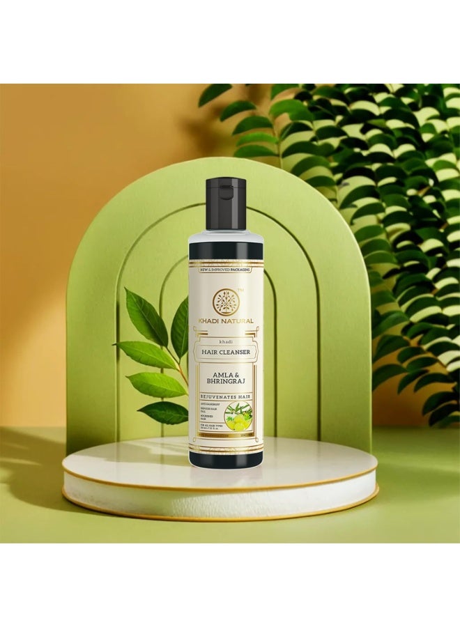 Khadi Natural Herbal Khadi Natural Amla & Bhringraj Hair Cleanser (Shampoo) | Made with Natural Ingredients | Anti Dandruff, Nourishing Formula | Suitable for All Hair Types | 210ml - Image 4