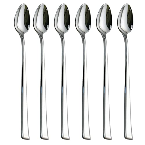 HISSF Iced Tea Spoons, Mixing Spoons,18/10 Stainless Steel Stirring Spoon, set of 6 Pieces-7.9 Inch - Image 1