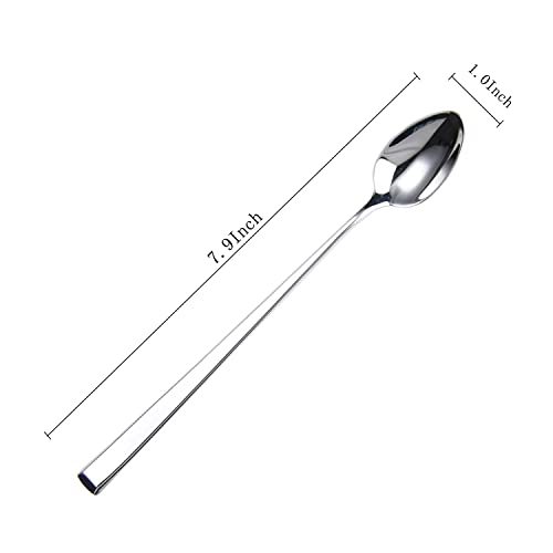 HISSF Iced Tea Spoons, Mixing Spoons,18/10 Stainless Steel Stirring Spoon, set of 6 Pieces-7.9 Inch - Image 3