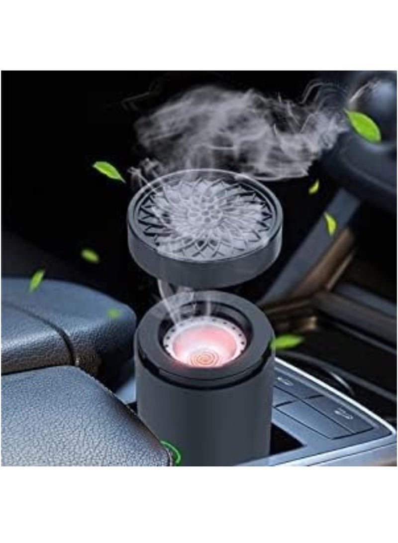 Electric Incense Burner, Car Electric Incense Burner, Portable USB Rechargeable Smart Electronic Incense Burner, bakhoor Burner for Home Use (Black)