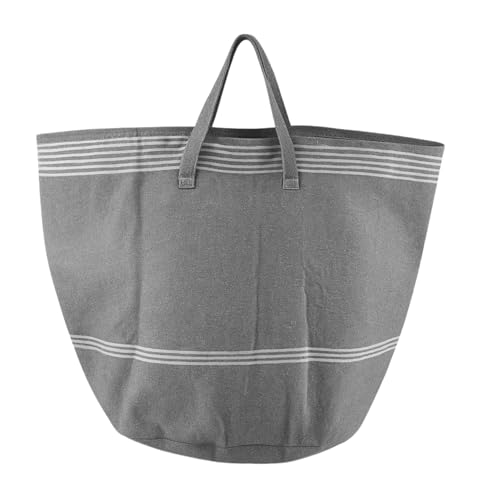 Värde Laundry Bag with Handle Pack of 1 | Foldable Clothes Laundry Bag | Also Works as Carry Bag | Lightweight & Durable | Perfect for College, Travel, and Daily Use | Handloom Hit Grey - Image 1