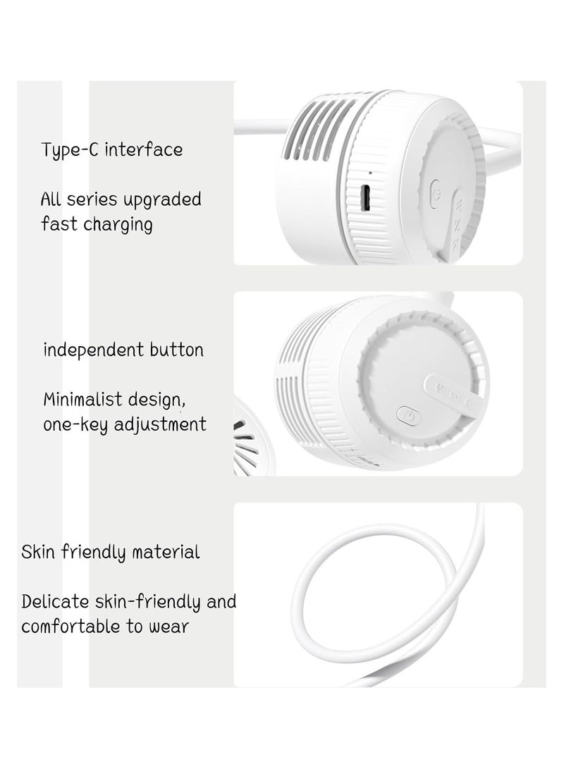 general Portable Neck Fan Handsfree USB Battery Powered Wearable Personal Foldable Fan Rechargeable 3 Speeds for Outdoor Work Sports Travel Essentials - Image 2