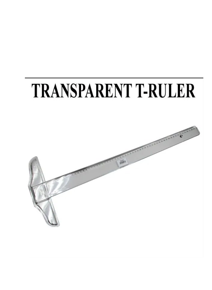 Terabyte T-Square Plastic Transparent T-Ruler No 138 for Drafting and General Layout Work  - Image 1