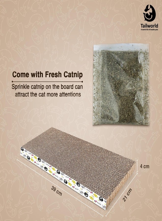 Tailworld Cat Scratcher, a 2-in-1 Reversible Scratching Pad Recyclable Corrugated Scratch Toy with Straight Shape & 10ML Catnip Cat Scratch Lounge for Furniture Protection (48x24x5) Pack of 2 - Image 5