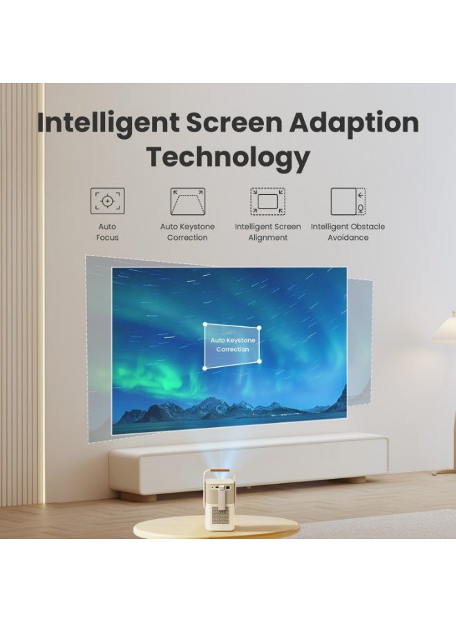 يابير YABER T2 PLUS PORTABLE LCD PROJECTOR 450 ANSI LUMENS, 1080P, JBL DUAL 5W DOLBY, AUTO FOCUS & AUTO KEYSTONE CORRECTION, NFC MIRRORCAST. BUILT IN GOOGLE TV - Image 5