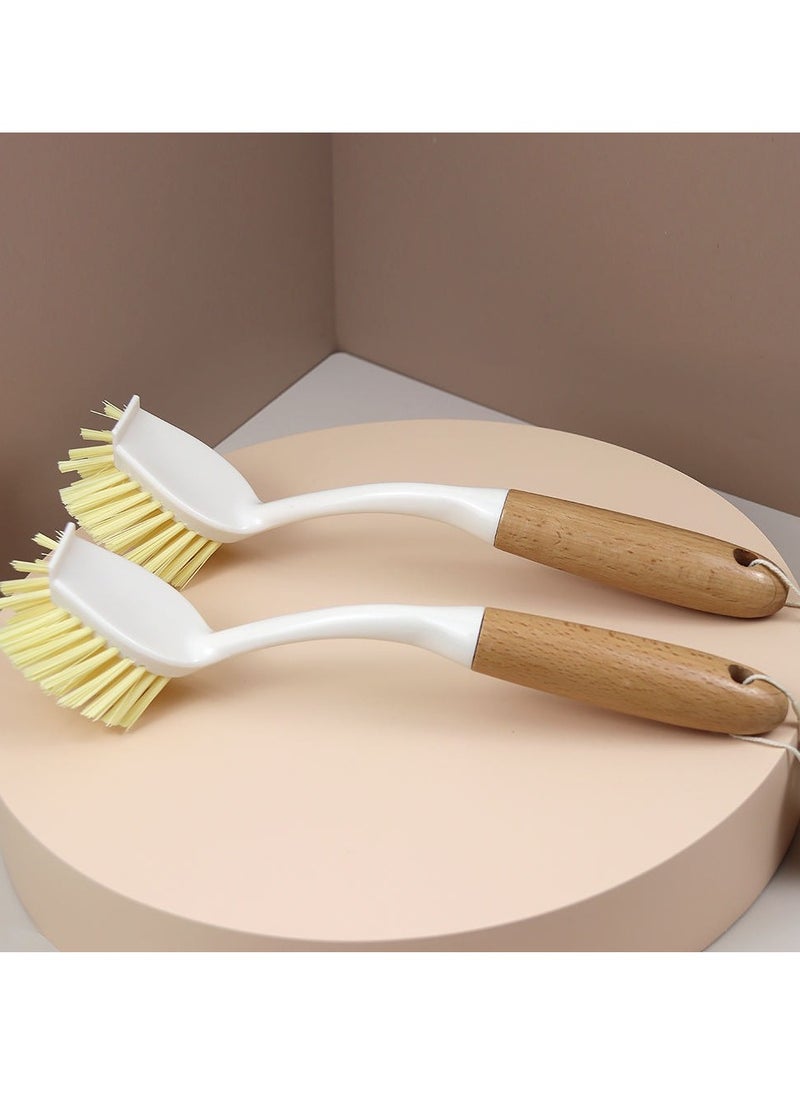 Home Care Durable PP tableware cleaning brush long wooden handle dirty kitchen washing  - Image 1