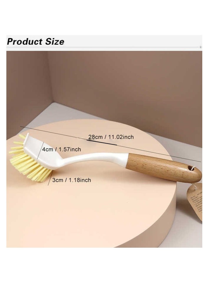 Home Care Durable PP tableware cleaning brush long wooden handle dirty kitchen washing  - Image 4