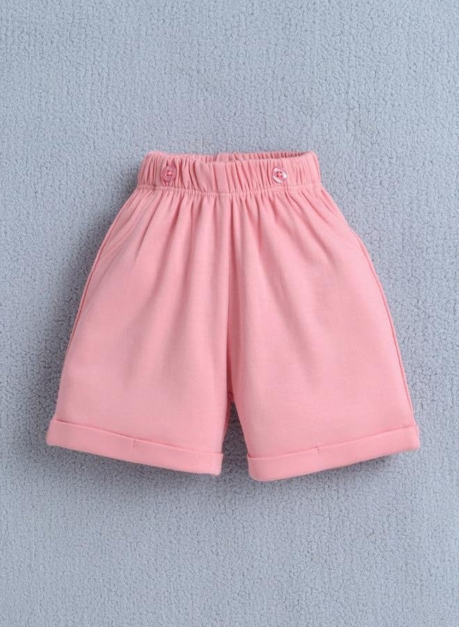 BUMZEE طقم ملابس أطفال أولاد من BUMZEE، مصنوع من القطن، بياقة نصفية وأكمام قصيرة، لون أزرق سماوي ووردي، مزين بفيونكة وحزام وقبعة - من 0 إلى 3 أشهر (Peb11107B-sbl) - Image 2