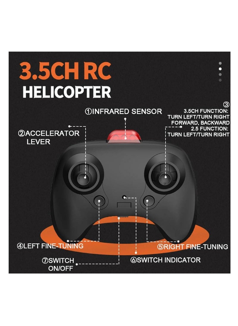 Remote Control Helicopter Kids Toys,3.5 Channel 2.4GHz Aircraft with Intelligent Obstacle Avoidance,One Key take Off Landing,LED Light,Stable Flight & Easy Control, Birthday Present for Boys Girls  - Image 3