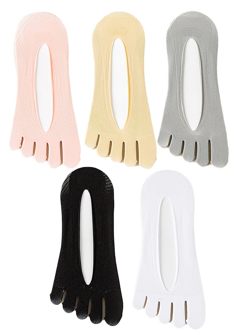 5PCS Toe Socks on-slip and Breathable Full Toe Yoga Socks for Women - Image 1