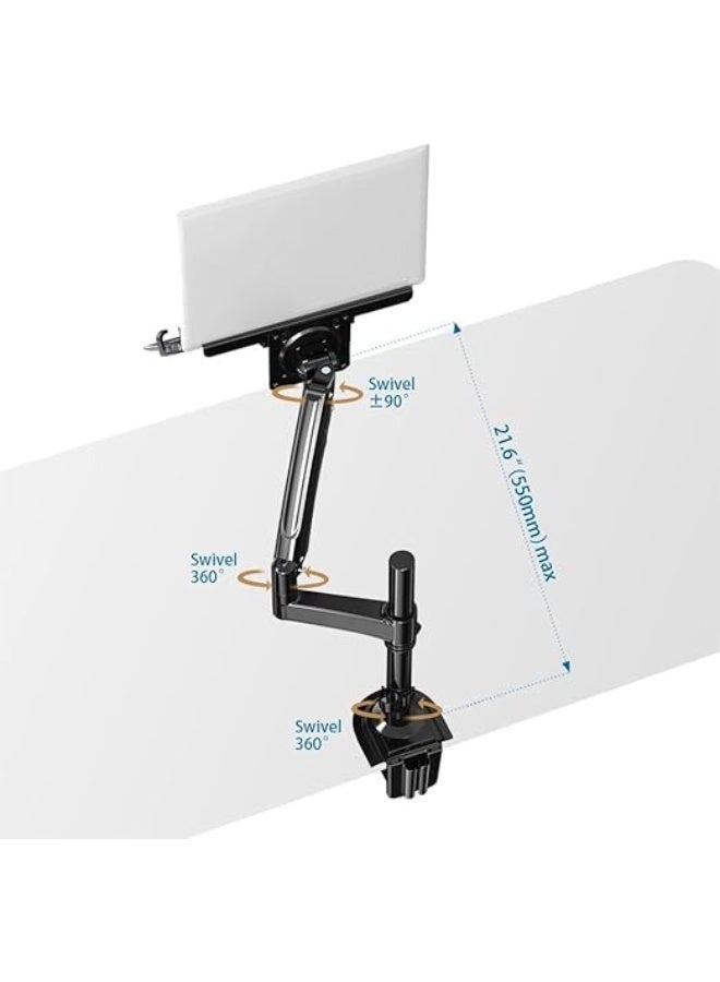 Laptop and monitor desktop stand with movable arm – adjustable tray for laptops from 10 to 17 inches, and monitors from 17 to 30 inches, compatible with VESA 75/100 - Image 3