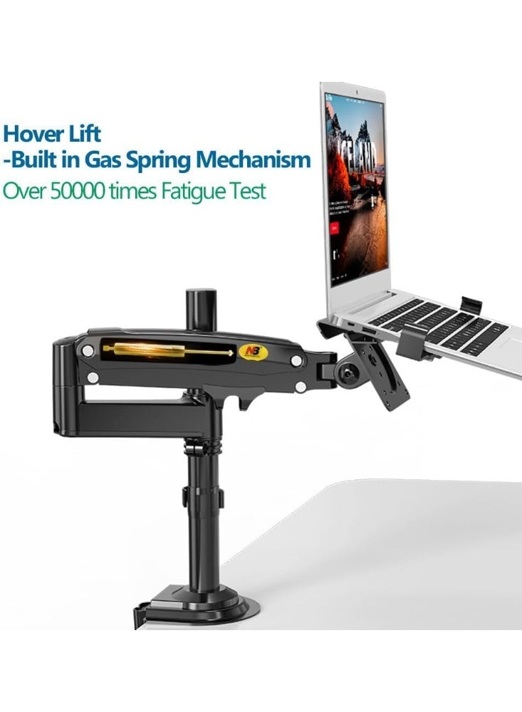 Laptop and monitor desktop stand with movable arm – adjustable tray for laptops from 10 to 17 inches, and monitors from 17 to 30 inches, compatible with VESA 75/100 - Image 4