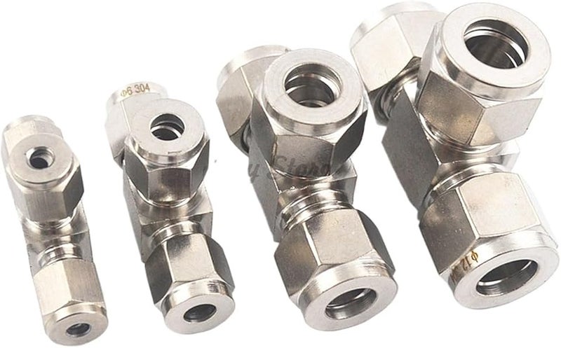 Stainless Steel 304 Single Ferrule Tee Tube Fitting Connector 1 8 Inch - Image 2