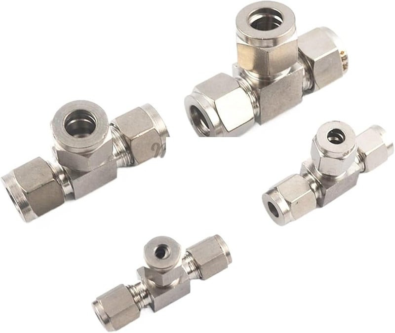 Stainless Steel 304 Single Ferrule Tee Tube Fitting Connector 1 8 Inch - Image 3