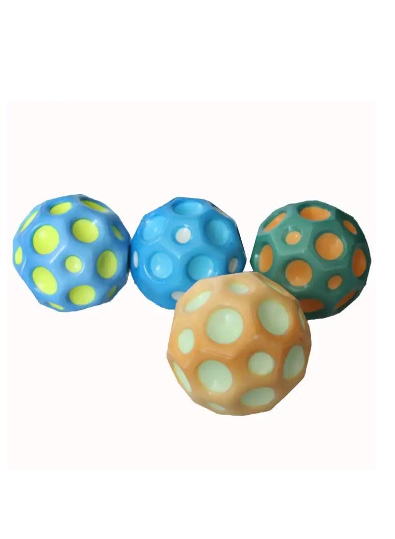 Generic PU Foam Ball Multi-hole Coral Sports Anti Stress Ball Squeeze Toy Moon High Bouncing Ball  - Image 4