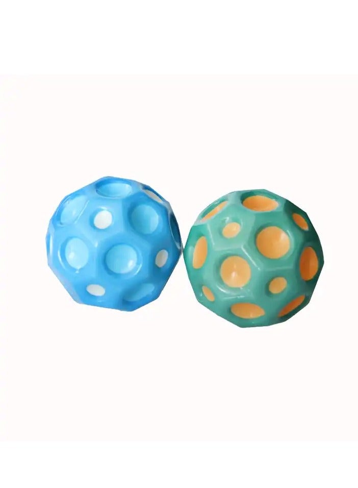 Generic PU Foam Ball Multi-hole Coral Sports Anti Stress Ball Squeeze Toy Moon High Bouncing Ball  - Image 5