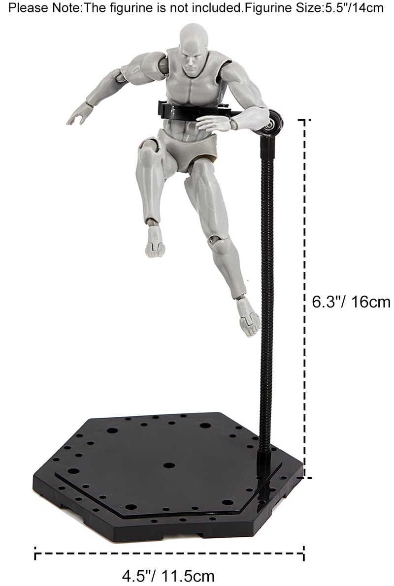 Yocoolfun 3 Pack Black Action Figure Stand,Action Figure Display Holder Stand Base,Compatible with HG RG SD SHF Gundam 1/144 Toy,Doll Stop Motion Holder Stand with Screwdriver - Image 3